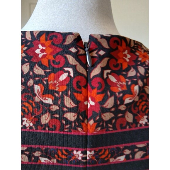 Chico's Floral Striped Print Short Sleeve Dress Knee Length Size 3 XL Stretch - Picture 4 of 15